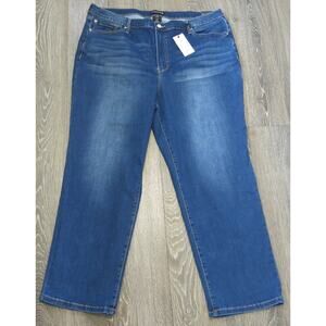 Nanette Lepore Belle High Rise Slim Straight Jeans *NWT* Size 22 Women Blue Plus